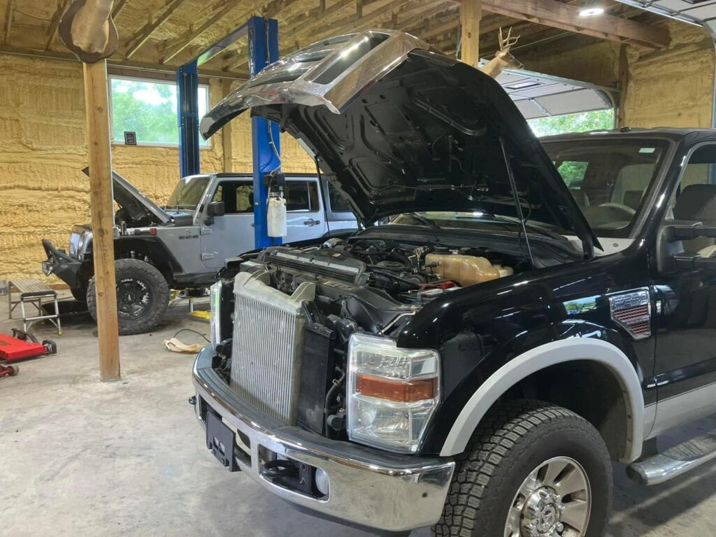 Ford F-250 Powerstroke diesel repair and Jeep Wrangler service at Say When Motorsports shop in Cabot, Arkansas